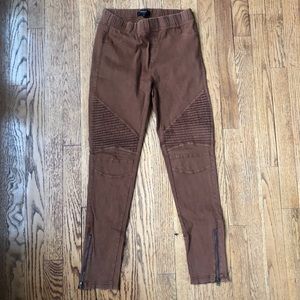 Tan moto leggings size M
